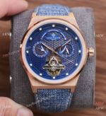 Best Quality Patek Philippe Skeleton Rose Gold Blue Watches 41mm
